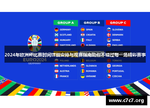 2024年欧洲杯比赛时间详细安排与观赛指南助你不错过每一场精彩赛事